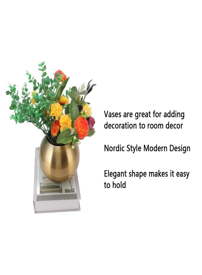 TOTITOM Round Vase Nordic Style Modern Stainless Steel Small Flower Vase Ornament Living Room Office Table Decoration for Home Decoration(Gold) - Image 2